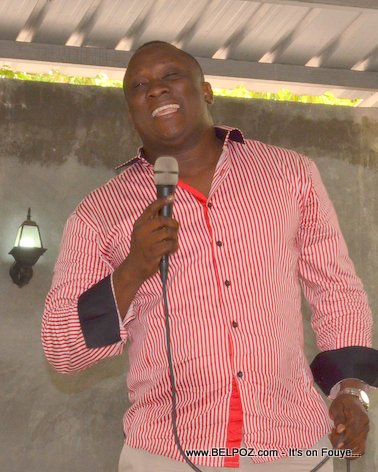 Willot Joseph speaking at a PHTK Pre-Campaign Meeting - Hinche Haiti