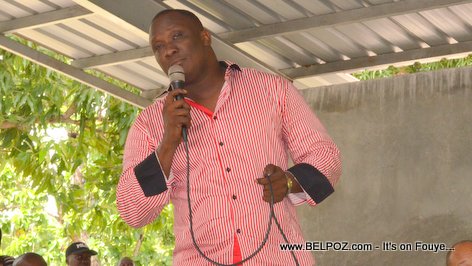 Willot Joseph speaking at a PHTK Pre-Campaign Meeting - Hinche Haiti