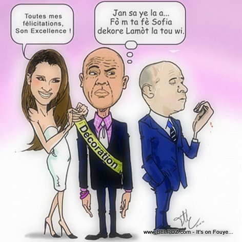 President Martelly Caricature - Laurent Lamothe Jalou paske Petra Nemcova dekore Martelly