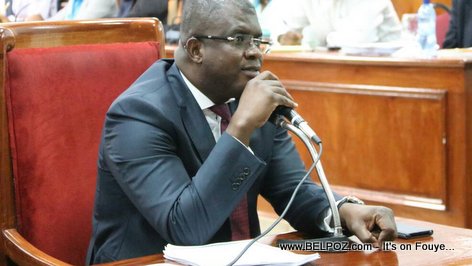 Haitian Senator Rony Celestin speaking on the Senate floor