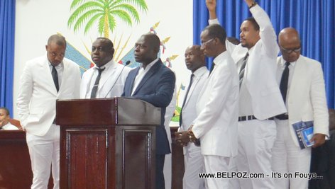 A Group of Haitian Deputes during a National Assembly