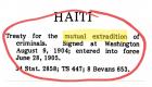 Is there an extradition treaty between the Republic of Haiti and the United States of America?