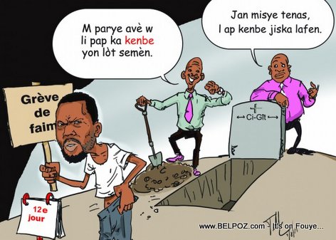 Haiti Caricature - Depute Arnel Belizaire Grève Grangou - 12 Jou Aprè
