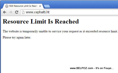 Haiti CEP Web Site is DOWN...
