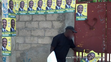 Haiti Elections - Posters Jude Celestin ap Kole nan ville Hinche
