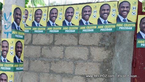 Haiti Elections - Posters Jude Celestin ap Kole nan ville Hinche