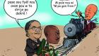 Haiti Caricature - President Martelly sou Train li, Mirlande Manigat ak Moise Jean Charles kanpe nan mitan wout li...