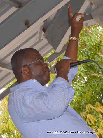 Depute Rony Celestin Speaking at a PHTK Pre-Campaign Meeting - Hinche Haiti