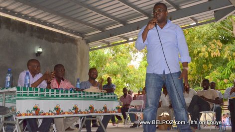 Depute Rony Celestin Speaking at a PHTK Pre-Campaign Meeting - Hinche Haiti